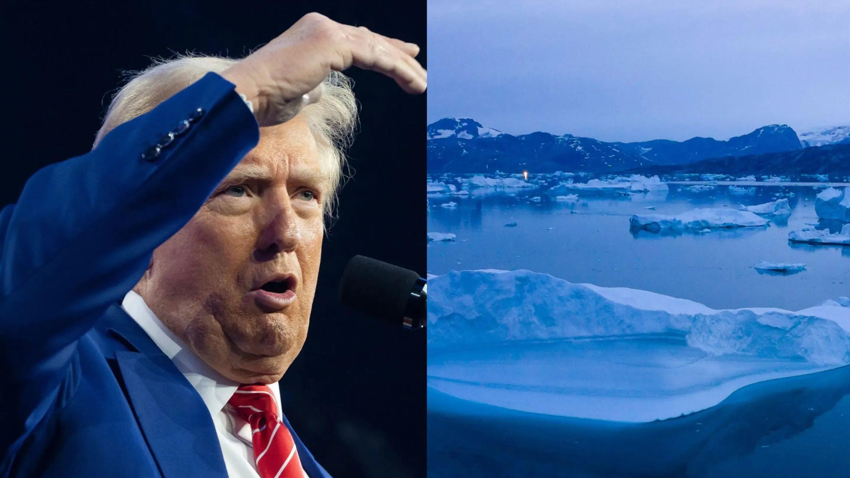 Donald Trump ve Grönland kolajı. Fotoğraf: AP