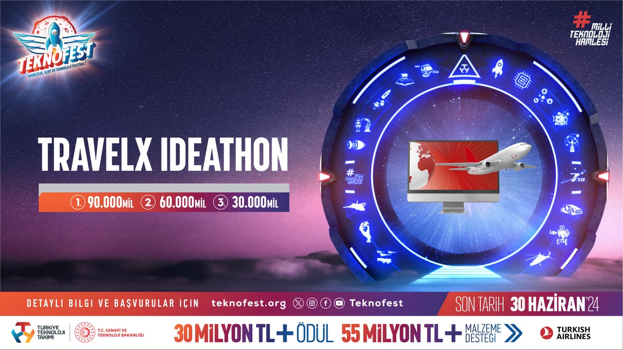 TEKNOFEST TravelX Ideathon Yarışması için başvurular devam ediyor!