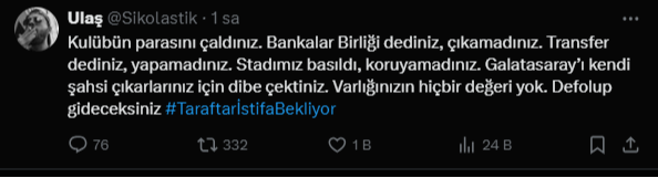 Galatasaray istifa haberi