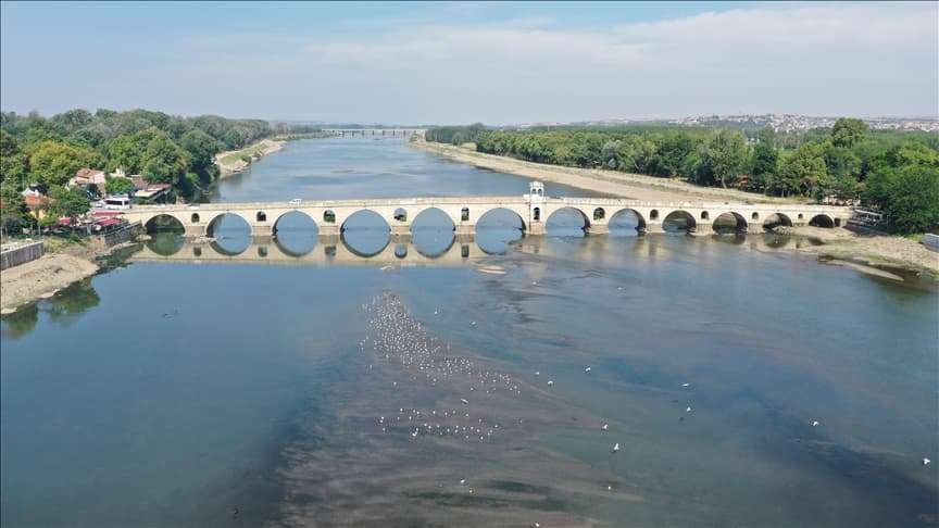 Edirne'de Meriç ve Tunca nehirlerinin su seviyesi düştü