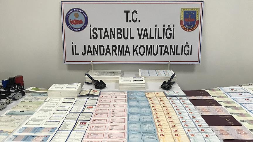 Sahte belgeler. Fotoğraf: AA