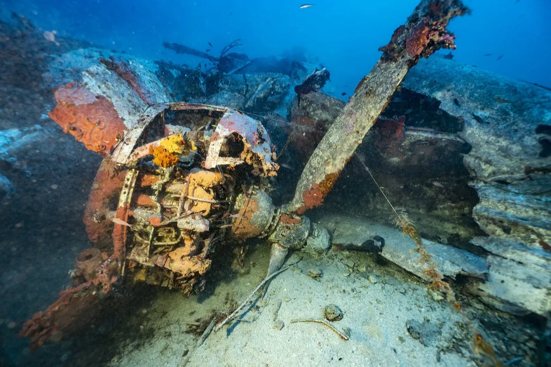 Savaş uçağının motorlarından biri Malta Üniversitesi / Heritage Malta