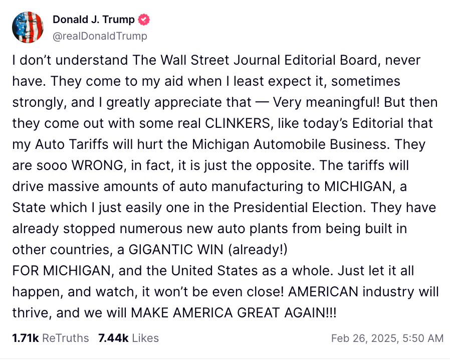 ABD Başkanı DOnald Trump'ın Truth hesabından yaptığı paylaşım.