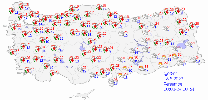 18 mayıs hava tahmini