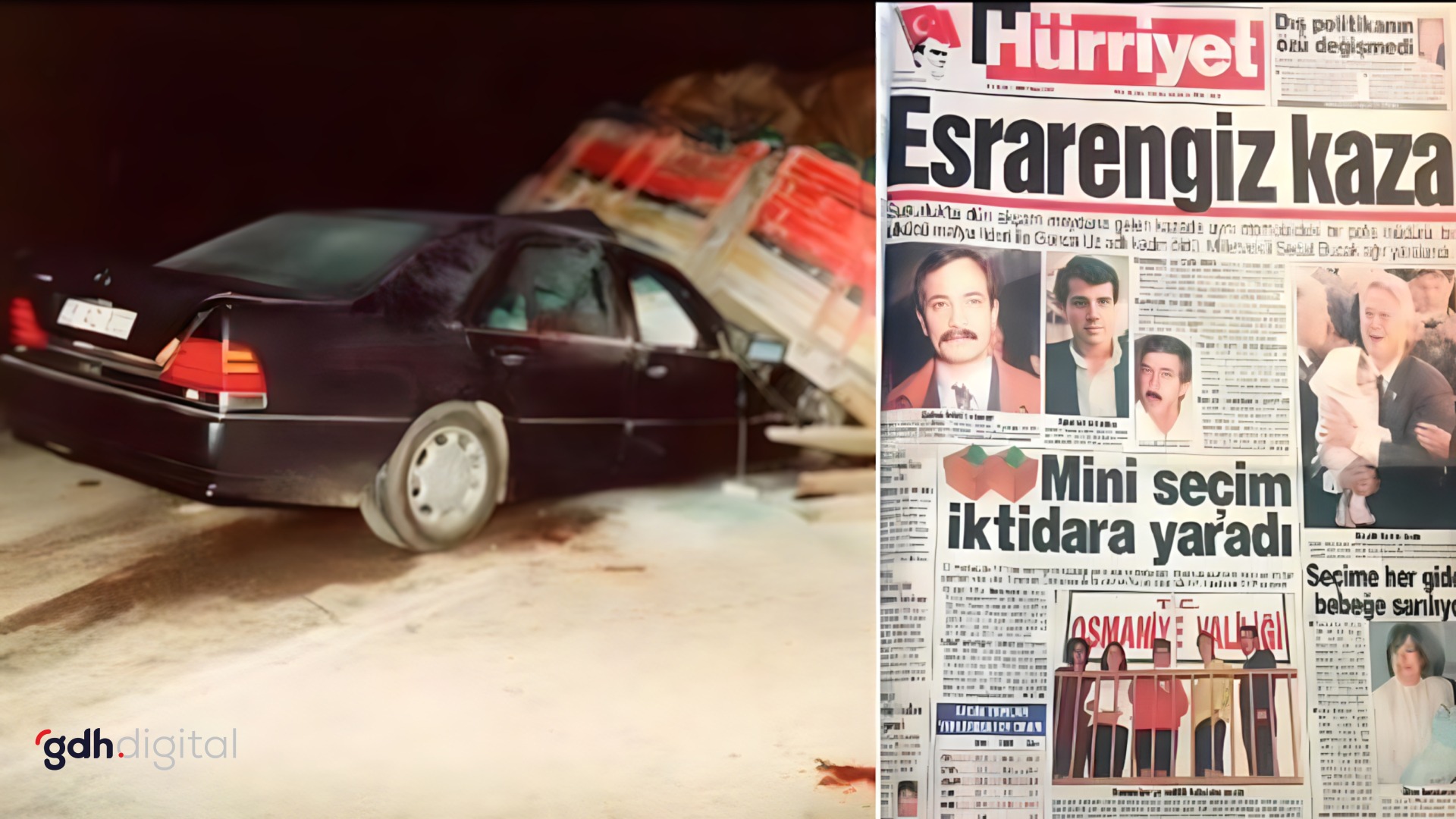 Susurluk kazası gazete başlıkları.