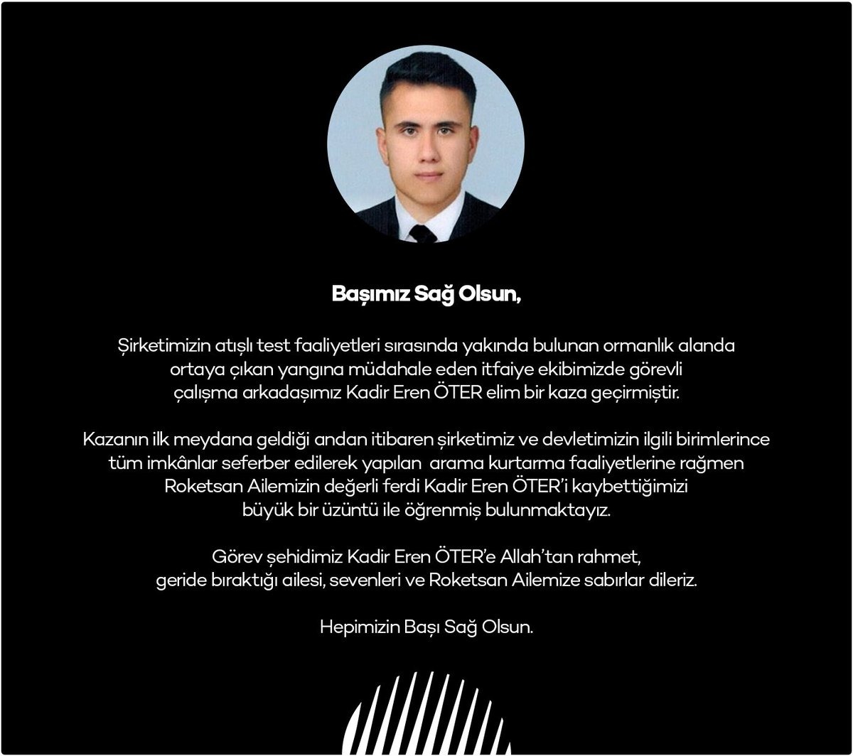 ROKETSAN'ın Sinop'taki test merkezinde kaza: İtfaiye eri hayatını kaybetti