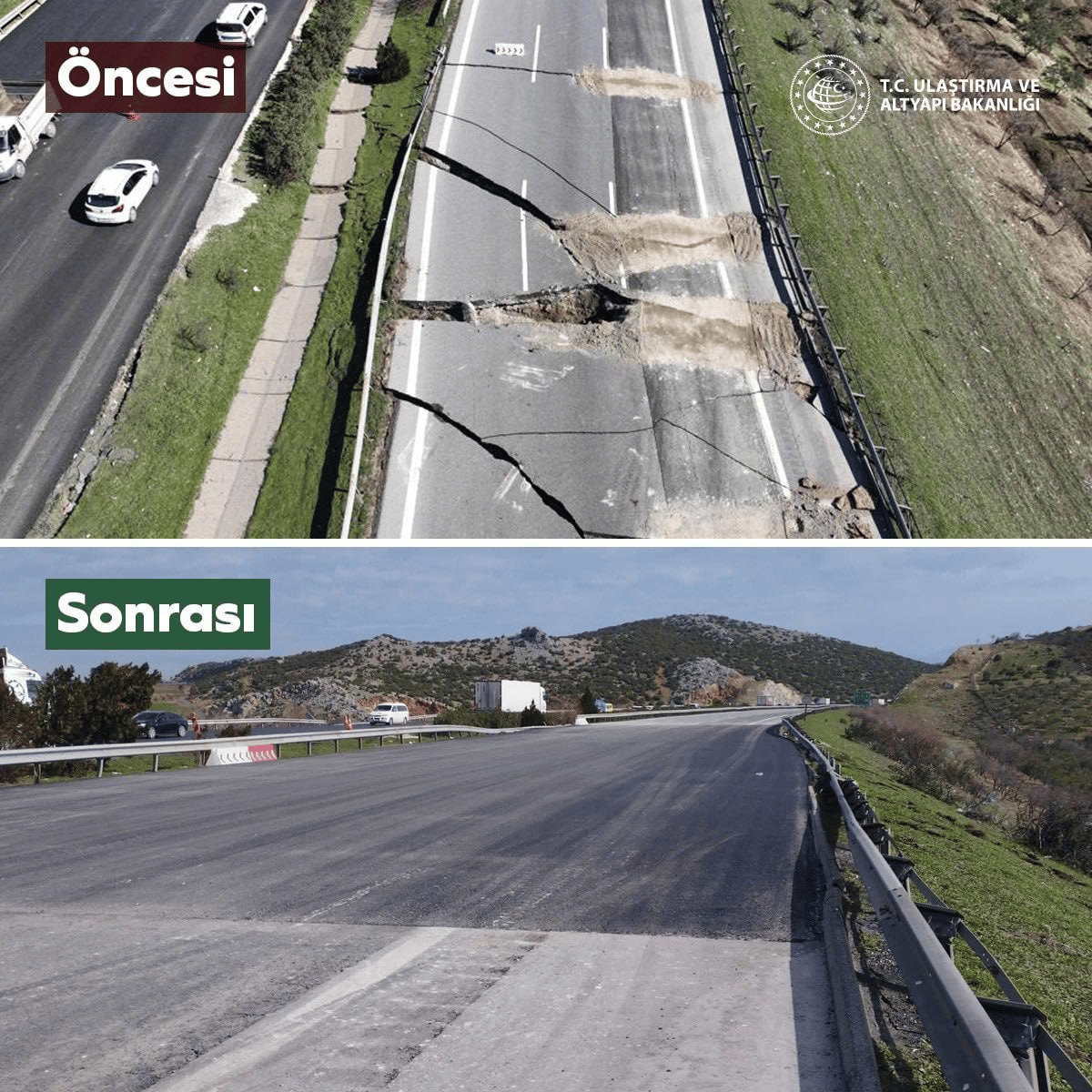 Deprem izleri siliniyor: Adana-Gaziantep yolu ve Hatay pisti yenileniyor