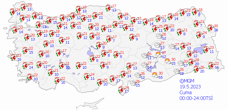 19 mayıs hava tahmini