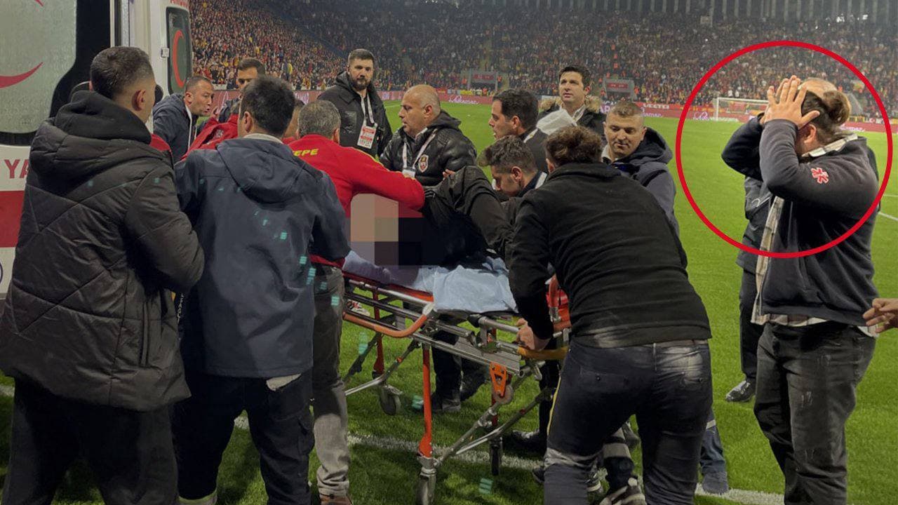 Göztepe-Altay maçı öncesi fişekler nedeniyle yaralanma anları