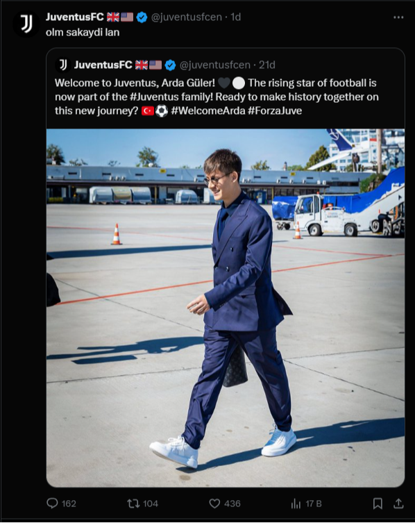 Juventus Arda Güler açıklaması