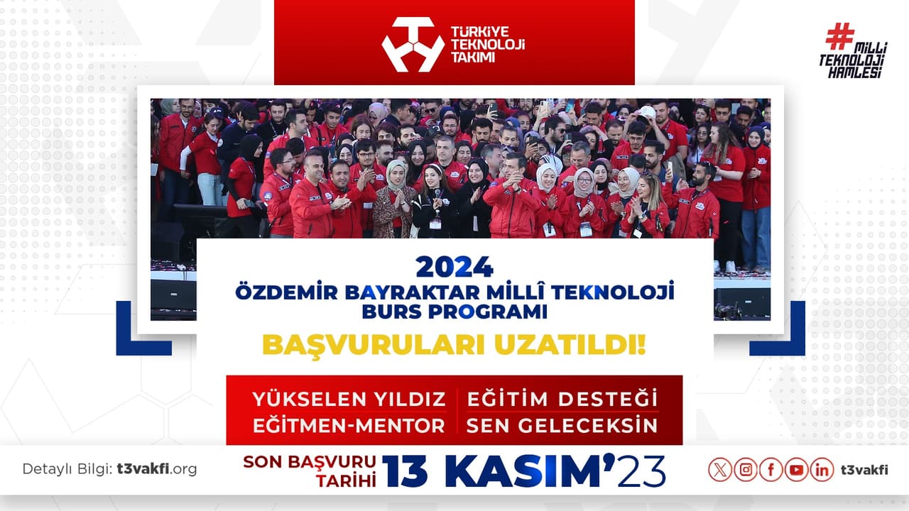 Bayraktar Teknoloji Burs Başvuruları 13 Kasım'a Uzatıldı