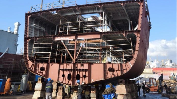 Türkiye gemi basıyor: Beşinci İSTİF sınıfı fırkateyn kızağa oturtuldu