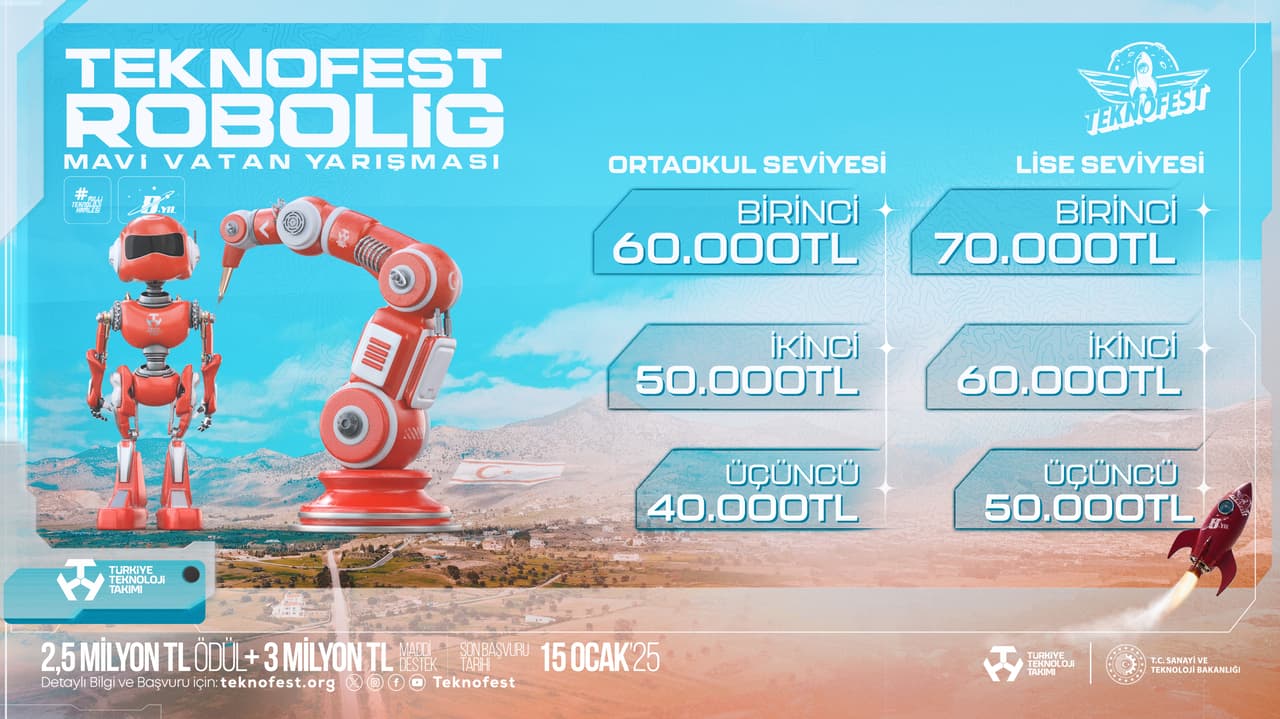 TEKNOFEST Robolig Mavi Vatan yarışması başvuruları devam ediyor