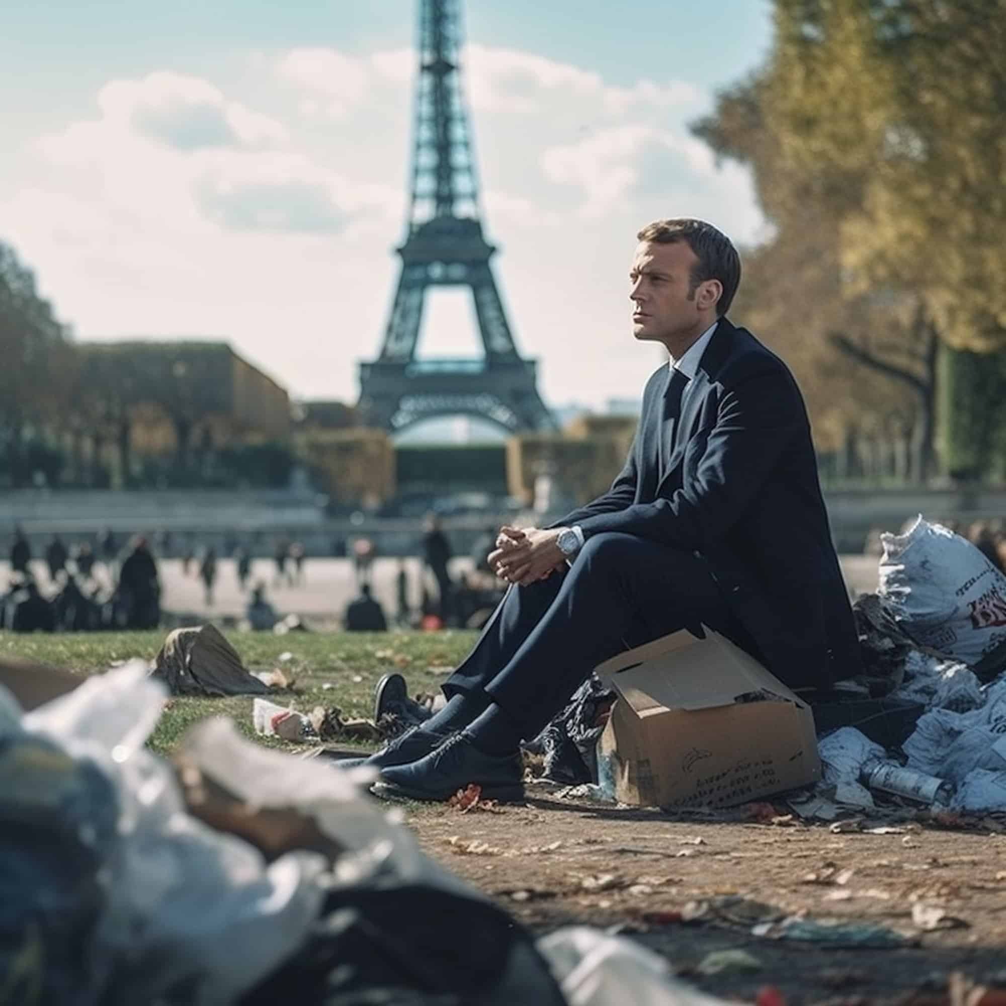 Fransa Cumhurbaşkanı Emmanuel Macron'un yapay zeka destekli fotoğrafı (Midjourney)