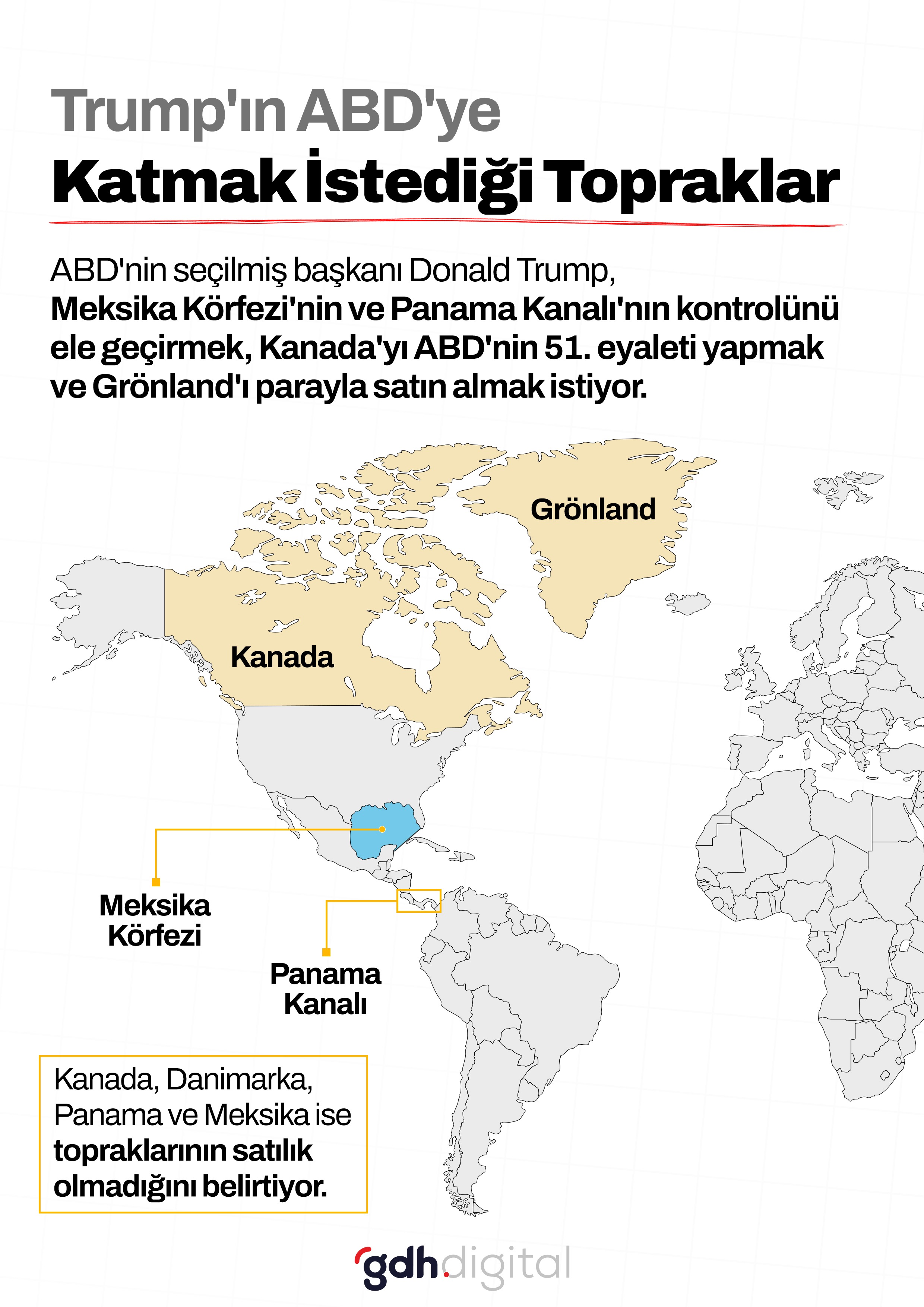 Trump'ın Meksika Körfezi, Panama Kanalı ve Grönland planları