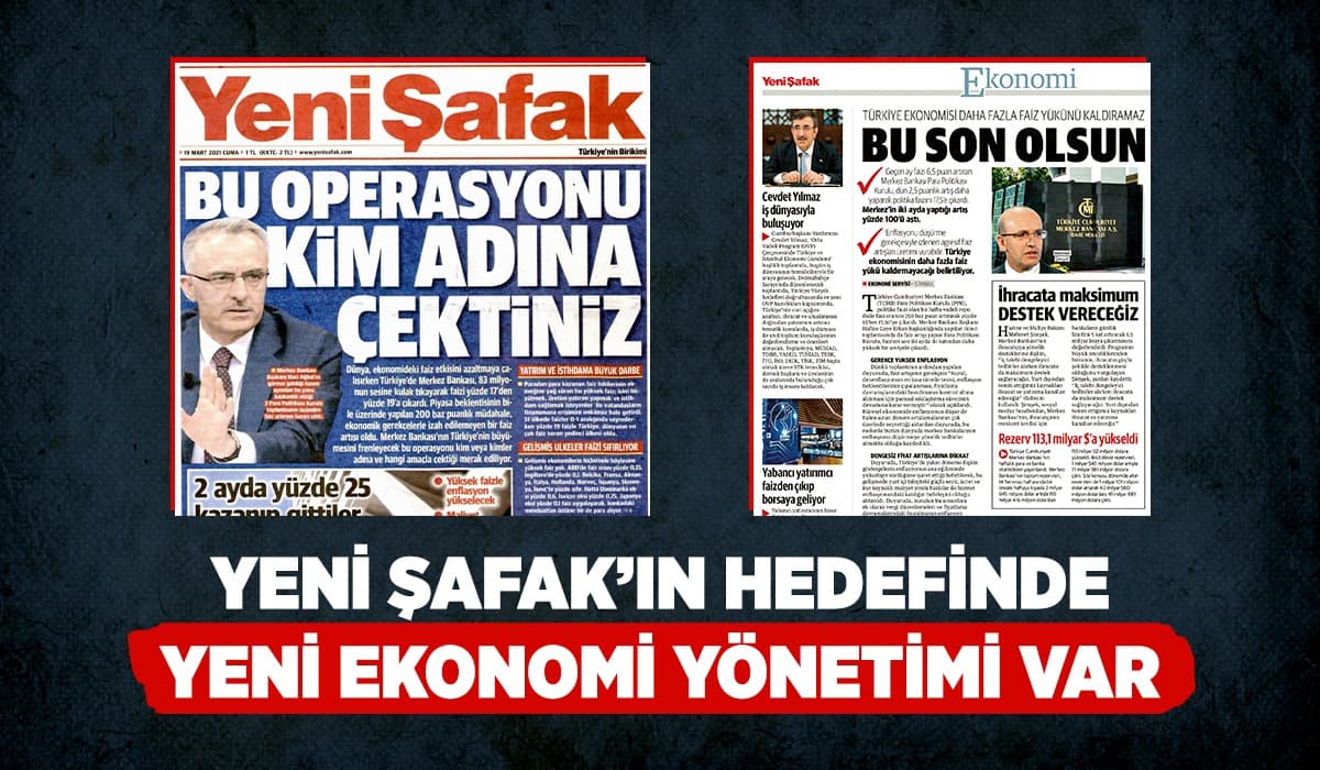 Yeni Şafak'ın hedefinde bir kez daha ekonomi yönetimi var