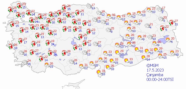 17 mayıs hava tahmini