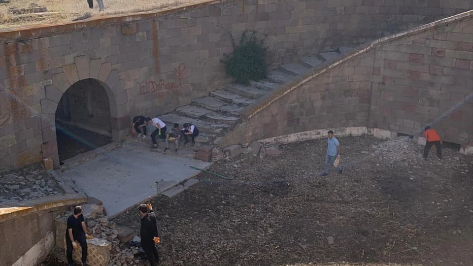 Erzurum'daki tarihi Şahap Paşa ve Ağzıaçık Tabyaları'nda bakım ve temizlik çalışmaları yapıldı
