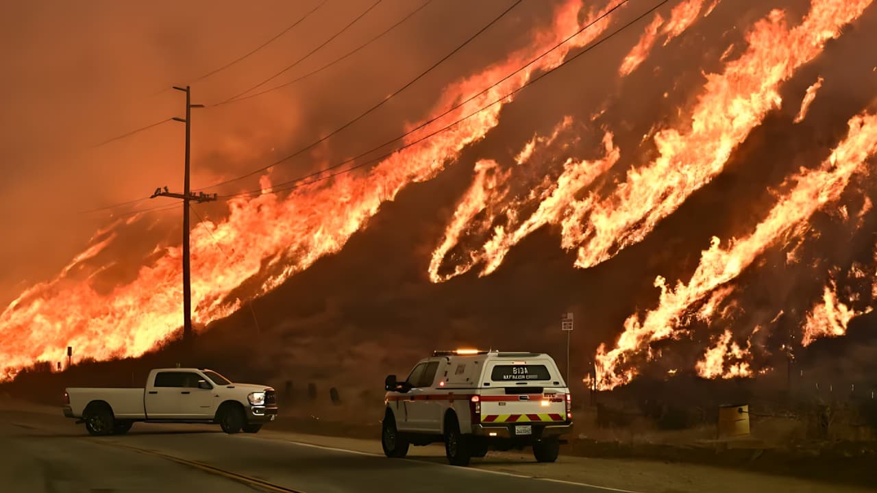 Los Angeles'ta yeni ve büyük bir yangın çıktı
