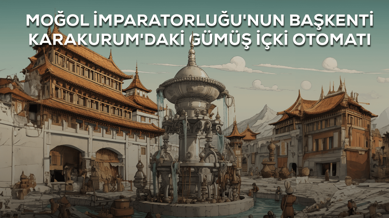 Karakurum'daki Moğol İmparatorluğu'nun gümüş içki otomatı