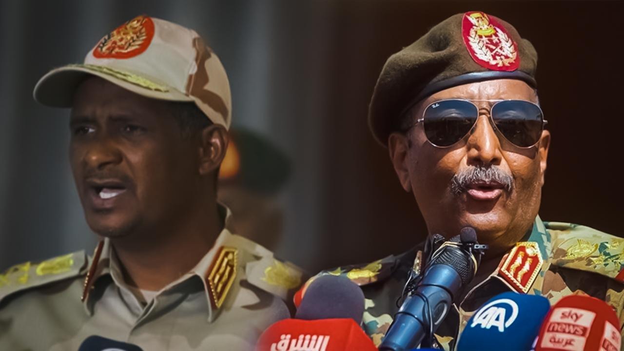 Hızlı Destek Güçleri'nin başında bulunan General Muhammed Hamdan Dagalo ve&nbsp;Sudan Silahlı Kuvvetleri'nin başında bulunan General Abdülfettah el Burhan