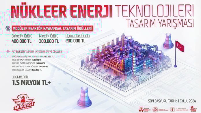 TEKNOFEST 2024’ün yeni yarışmalarından Nükleer Enerji Teknolojileri Tasarım Yarışması başvuruları devam ediyor