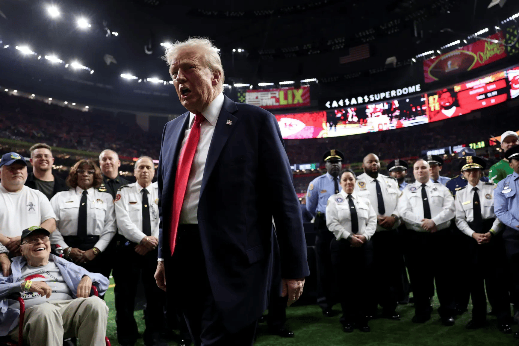 ABD Başkanı Donald Trump Super Bowl'da (Emily Kask/The New York Times)