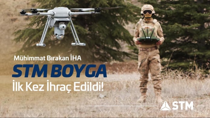 STM’nin mühimmat bırakan İHA’sı BOYGA ilk kez ihraç edildi