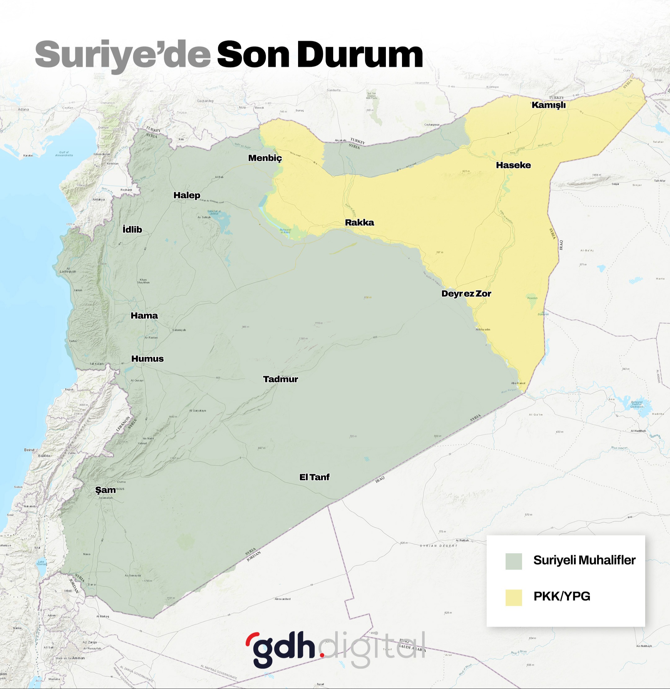 Suriye'de son durum haritası