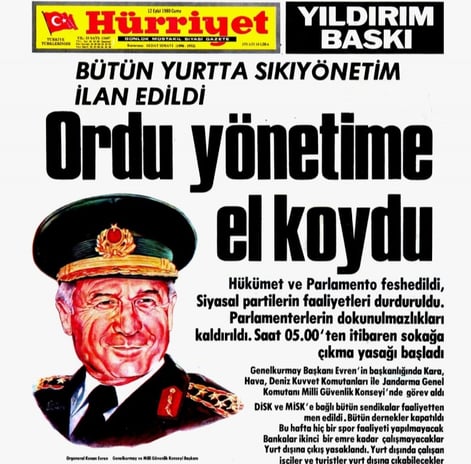 Türk demokrasi tarihinde kara bir leke: 12 Eylül Darbesi’nin 44. yılı