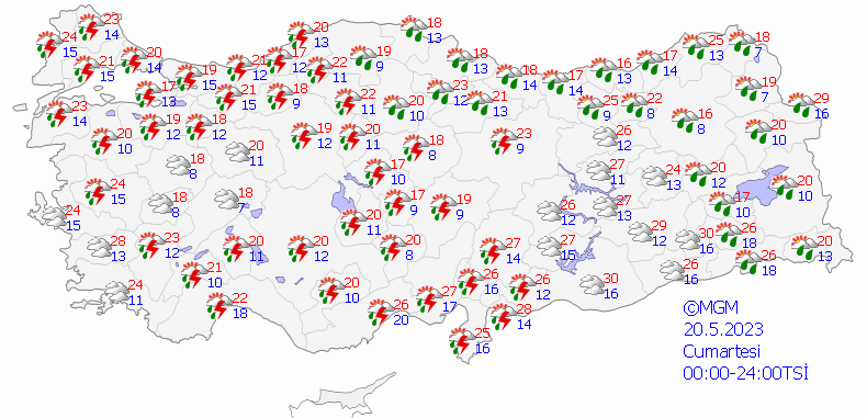 20 mayıs hava tahmini