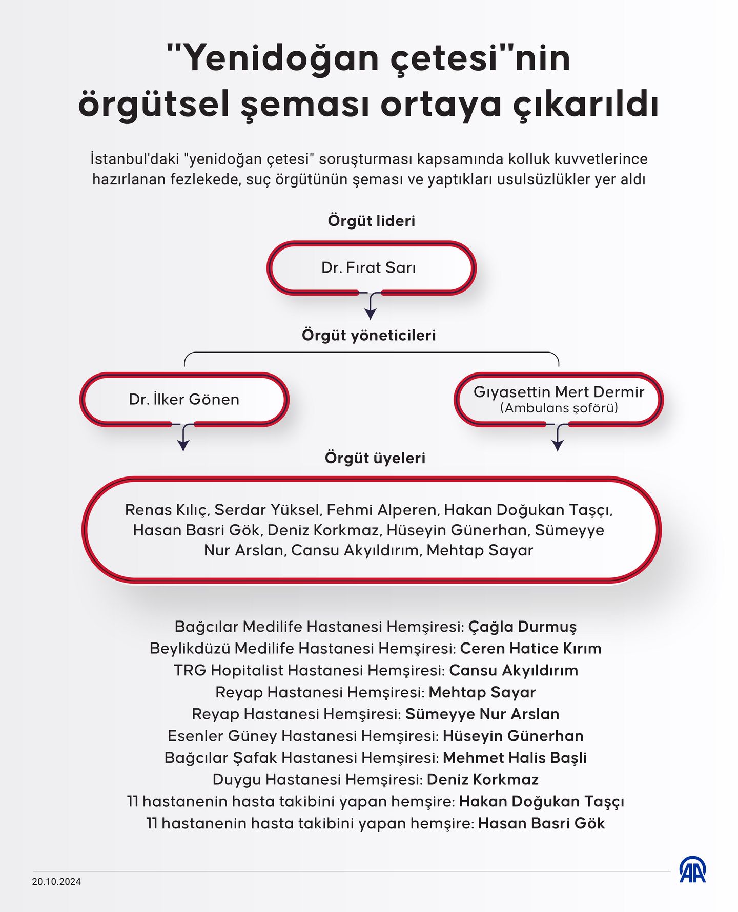 Yenidoğan Çetesi'nin örgütsel şeması deşifre oldu