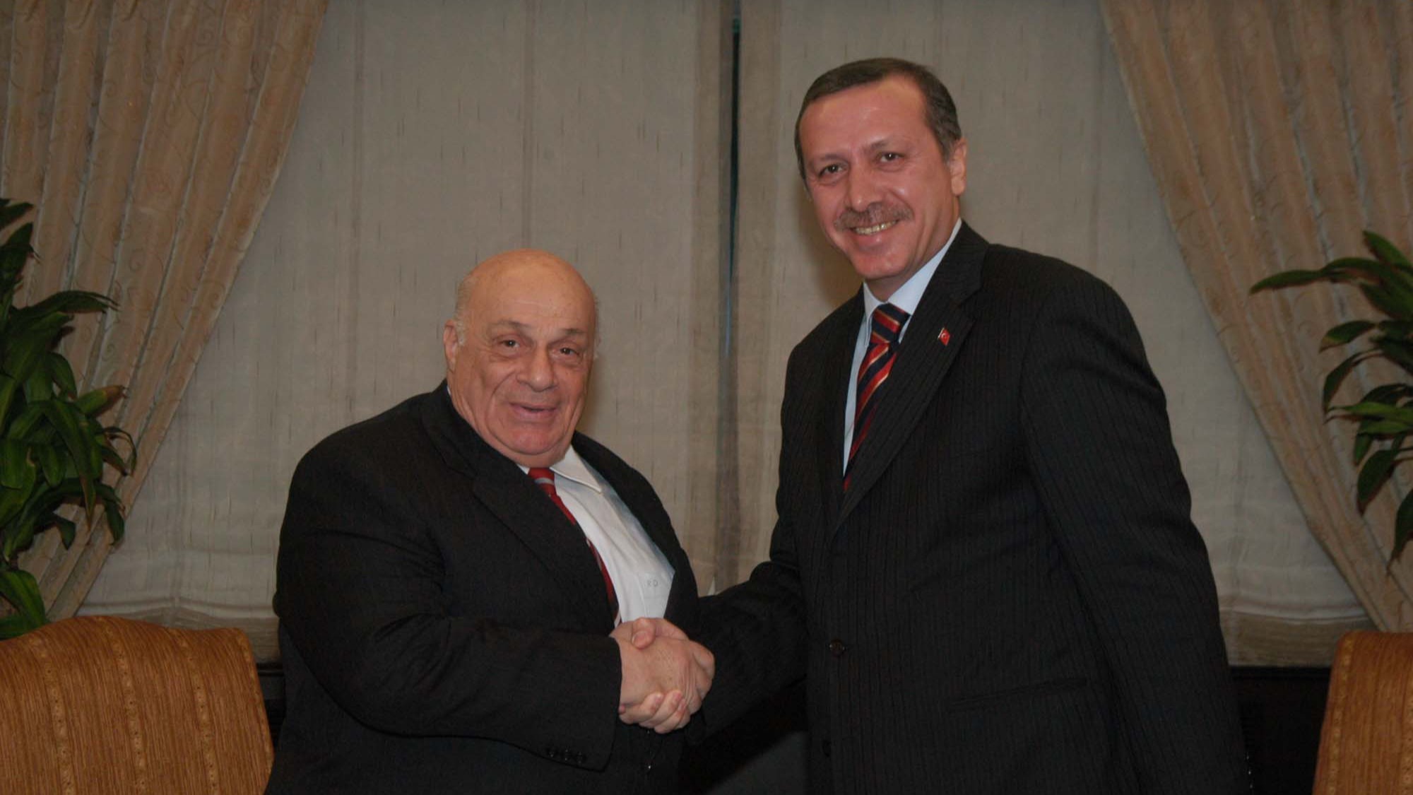 Rauf Denktaş ve Cumhurbaşkanı Erdoğan. Fotoğraf: AA