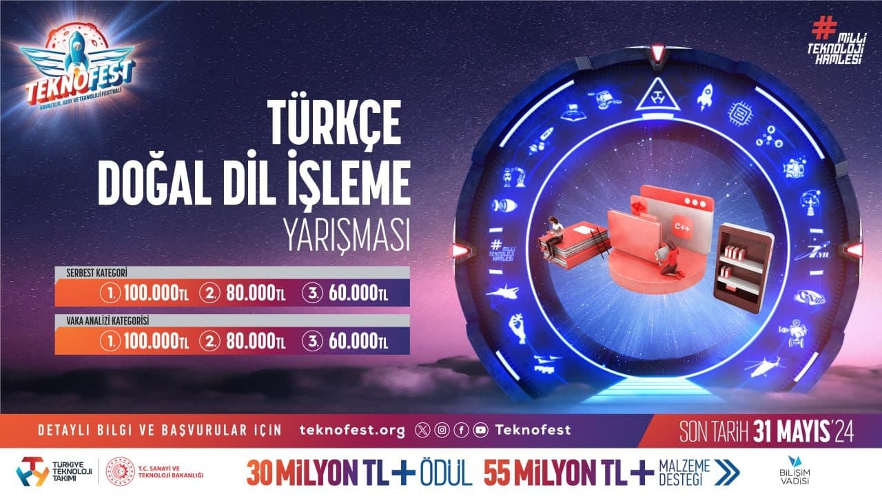 TEKNOFEST Türkçe Dil İşleme Yarışması Başvuruları Açıldı