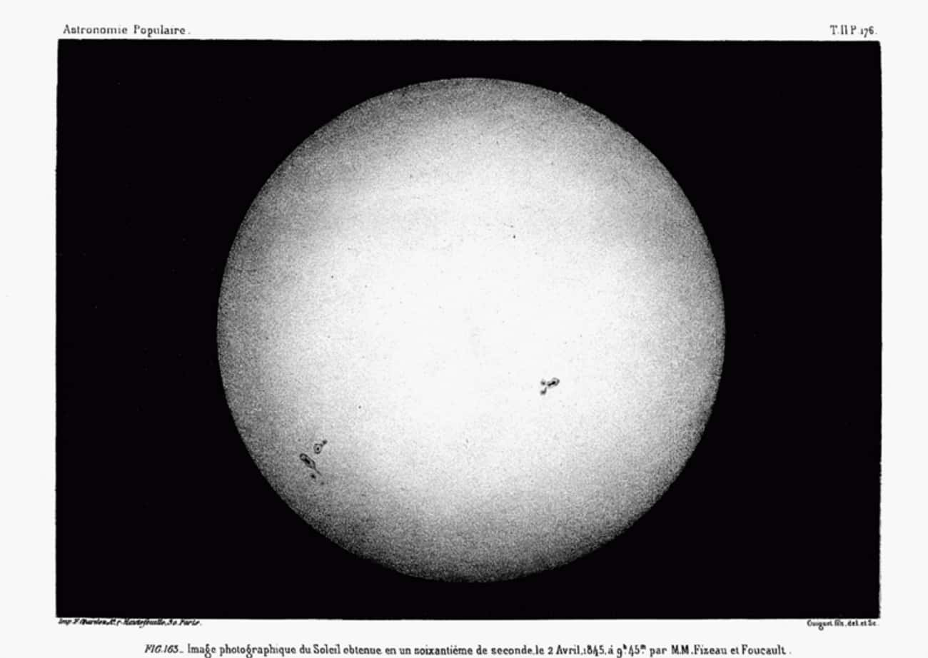 Güneş'i gösteren bu fotoğraf 1845 yılında çekilmiş.