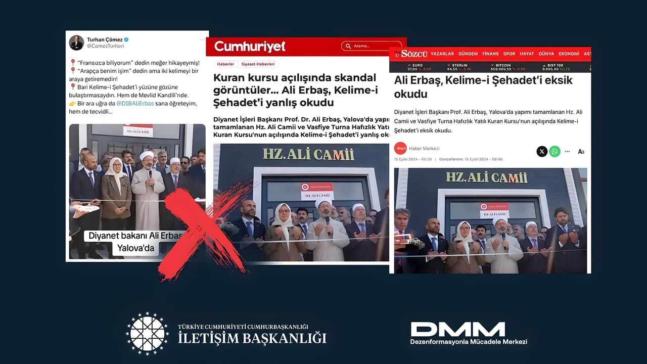 Diyanet İşleri Başkanı Kelime-i Şehadet’i eksik okudu iddiası yalanlandı
