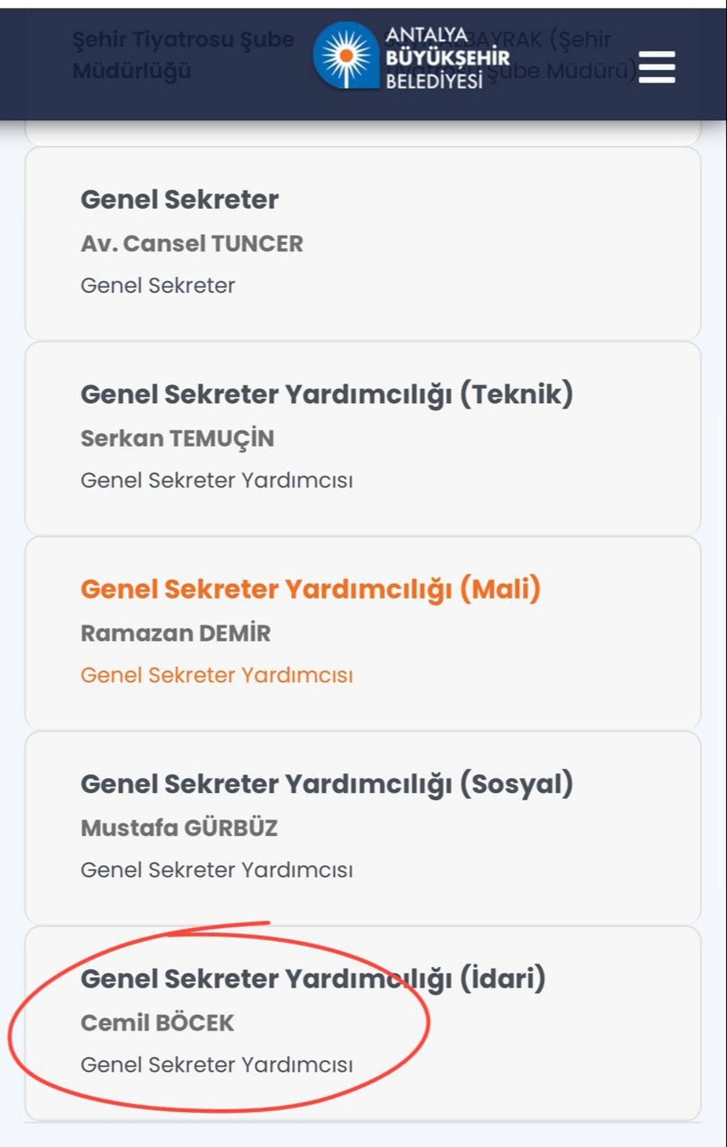 Antalya Büyükşehir Belediye Başkanı Muhittin Böcek, yeğenini belediyeye atadı