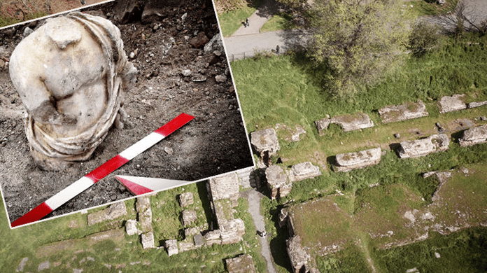 Saraçhane Arkeoloji Parkı'nda Roma dönemine ait heykel bulundu