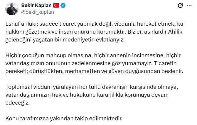Ticaret Bakanlığı lahmacun olayı açıklaması