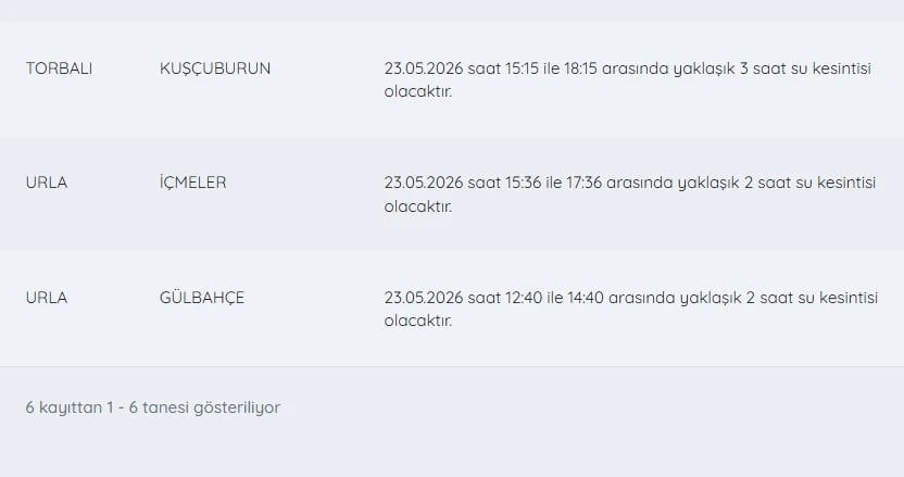 İZSU kesintiler listesi | 23 Mayıs İzmir'de su kesintisi var mı, hangi ilçelerde, ne zaman düzelir?