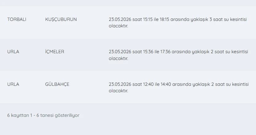 İZSU kesintiler listesi | 29 Mayıs bugün İzmir'de su kesintisi var mı, nerelerde, ne zaman düzelir?