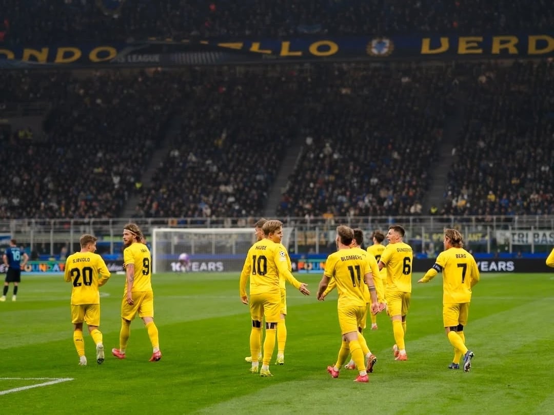 Bodo/Glimt oyuncuları Inter maçında sevinç yaşıyor