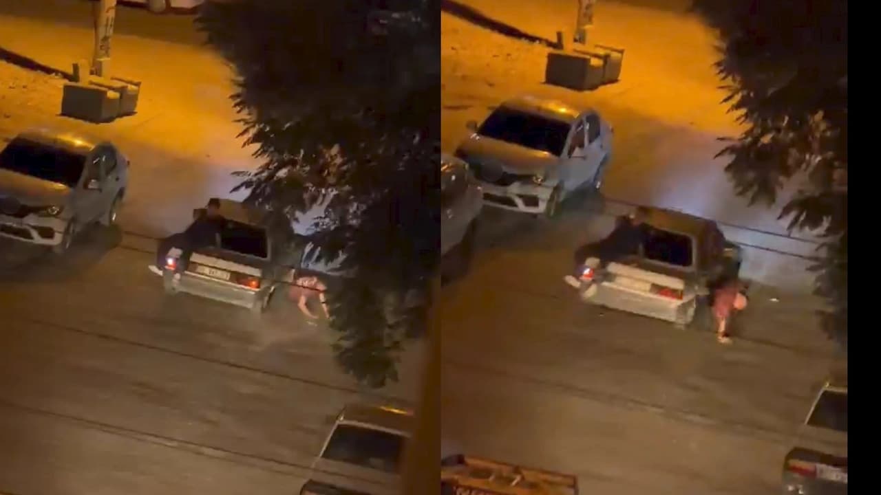 Hareket halindeki aracın bagajında yolculuk yaparken düştü

