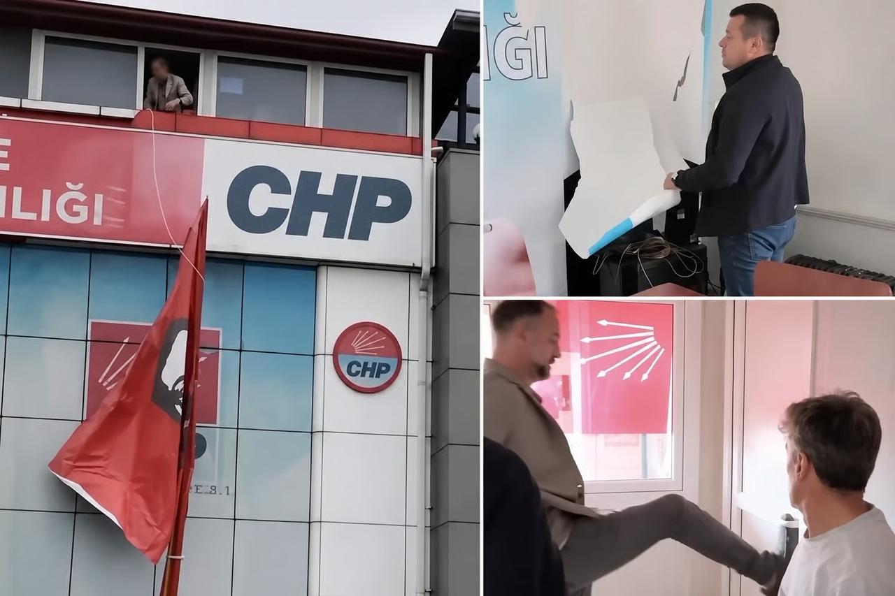 Düzce İl Başkanı parti binasına kapıyı kırarak girdi