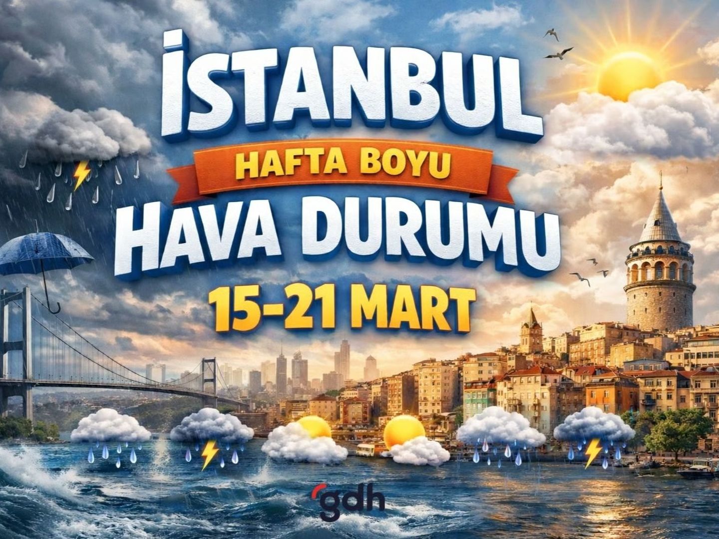 İstanbul hava durumu | AKOM ile 15-21 Mart bu hafta İstanbul'da hava nasıl olacak, yağmur var mı?