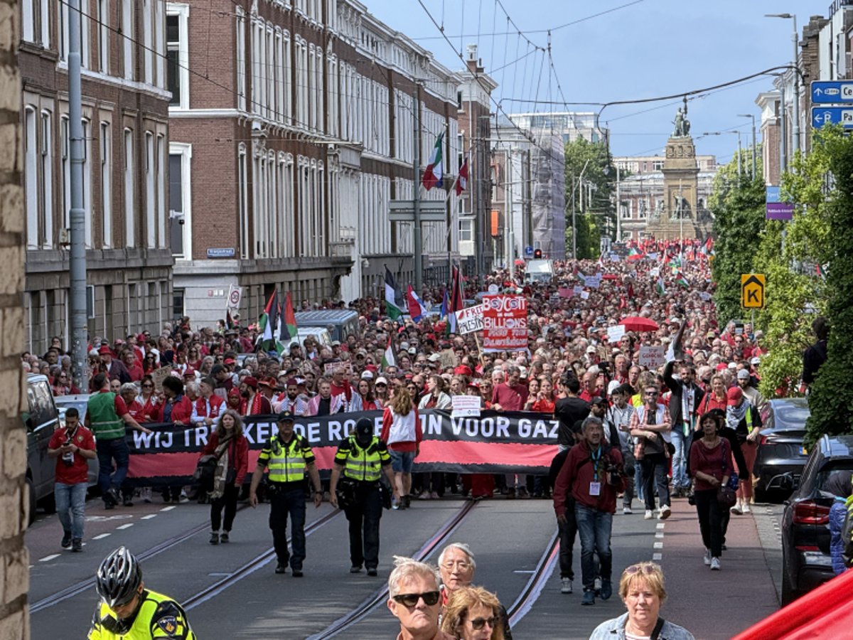 Hollanda’nın Lahey kentinde düzenlenen Gazze protestosu - AA