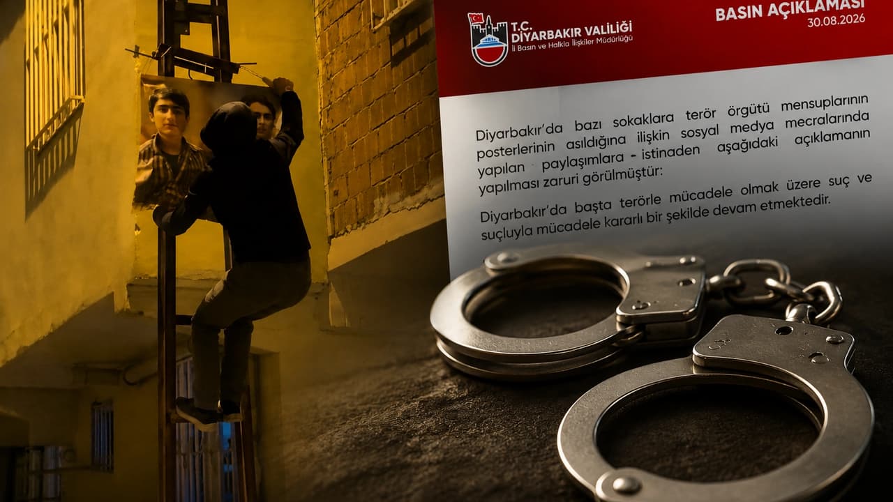 Diyarbakır'daki poster görüntülerine Valilikten açıklama: 4 kişi gözaltında!