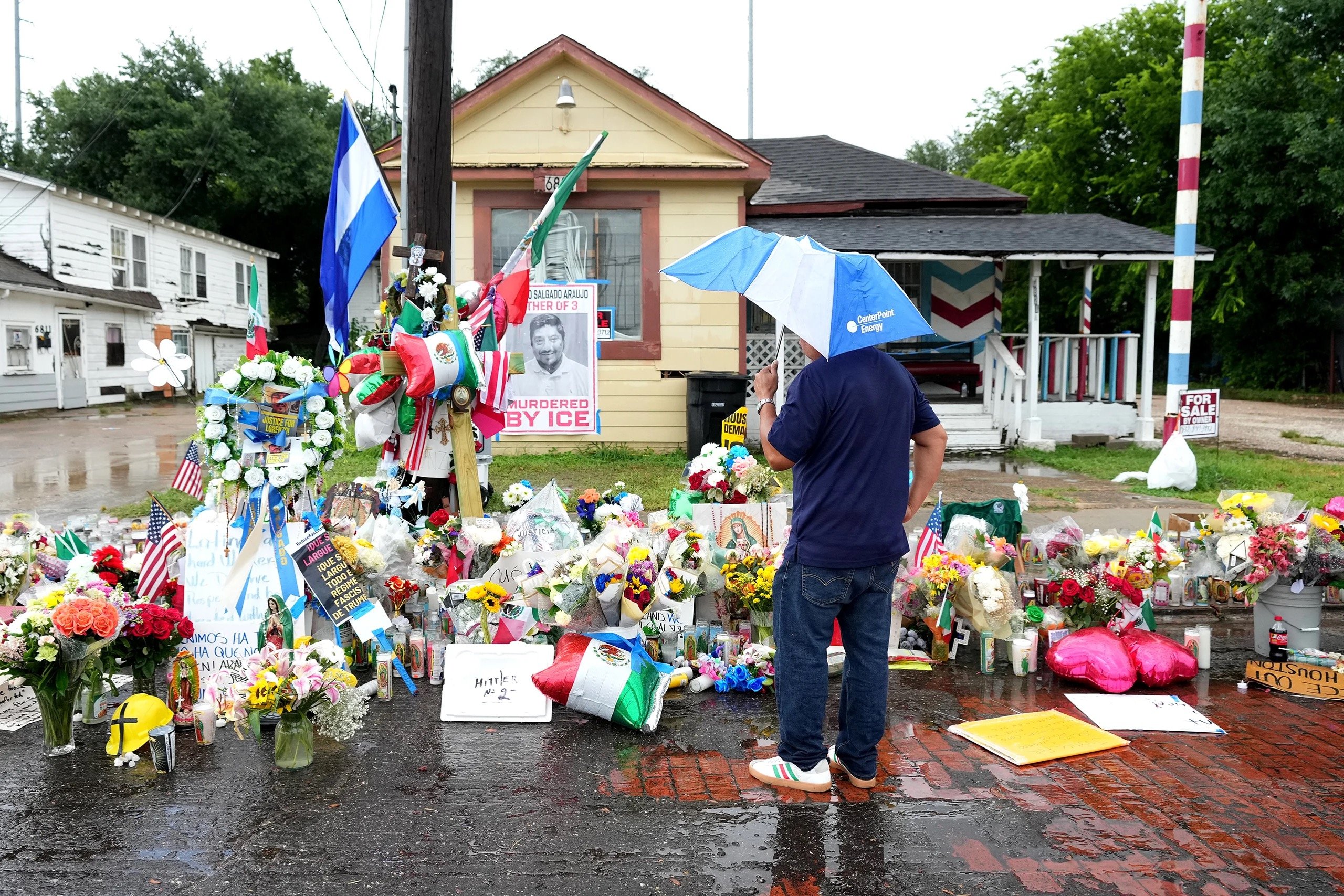 A memorial for a migrant who was killed by ICE in Minnesota, July 13, 2026 - AP