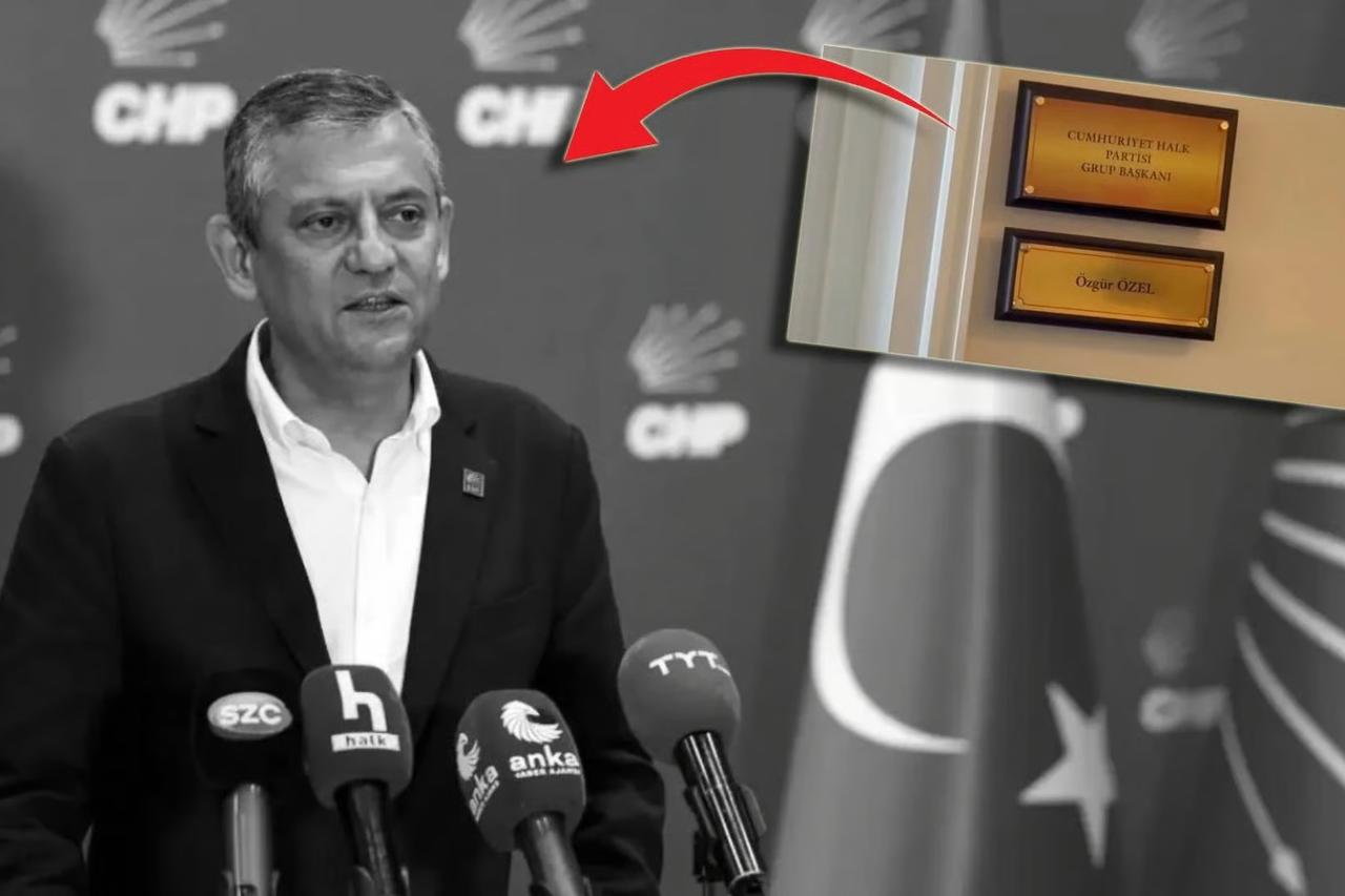 Özgür Özel'in TBMM'deki tabelası değiştirildi

