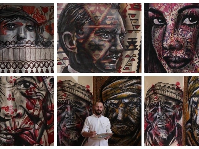 Halı ve perdeler ressamın fırçasıyla yeniden hayat buluyor